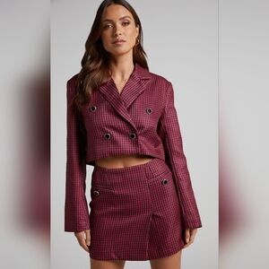 Zara Houndstooth Cropped Blazer